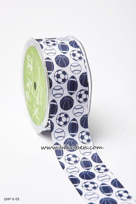 May Arts - Grosgrain w/ Print - Navy - Metervis