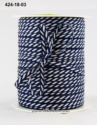 May Arts - Solid - Diagonal Stripes - Navy - Metervis