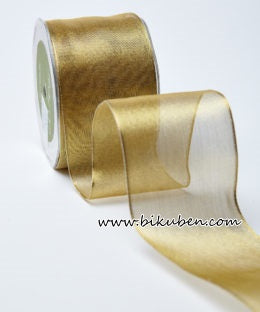 May Arts - Woven - Wired Ribbon - Metallic Gold - Metervis