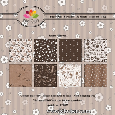 Dixi Craft - Paper Pad - Sports Background - Brown 6x6"