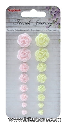 Scrapberry's - Set of Resin Roses - French Journey 2