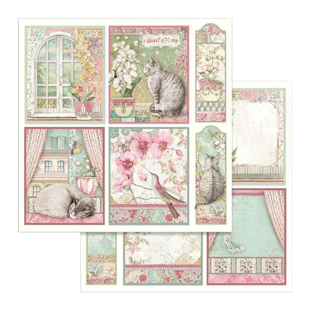 Stamperia  - Orchids and Cats - Cards -  12 x 12"