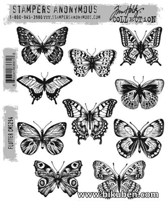 Tim Holtz Collection - Cling Stamps - Flutter