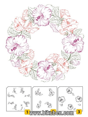 Nellie Snellen  - Clearstamp - Layered - Flower Wreath 1 