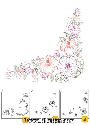 Nellie Snellen  - Clearstamp - Layered - Flower Corner 1