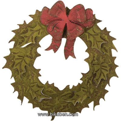 Tim Holtz Alterations - Bigz Die & Textured Fades - Layered Holiday Wreath