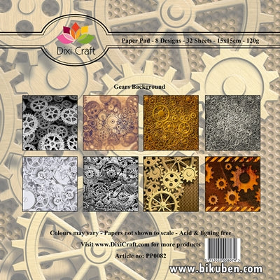 Dixi Craft - Paper Pad - Gears Background 6x6"