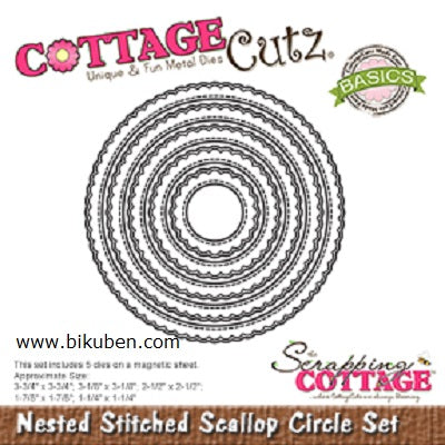 CottageCutz - Nested Stitched Scallop Circle