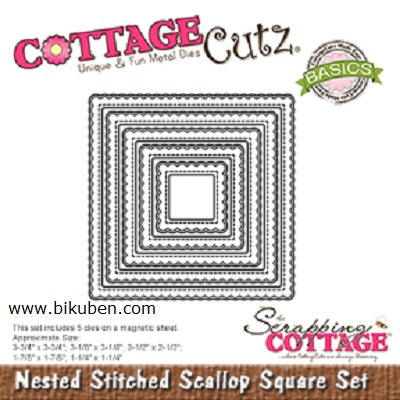 CottageCutz - Nested Stitched Scallop Square