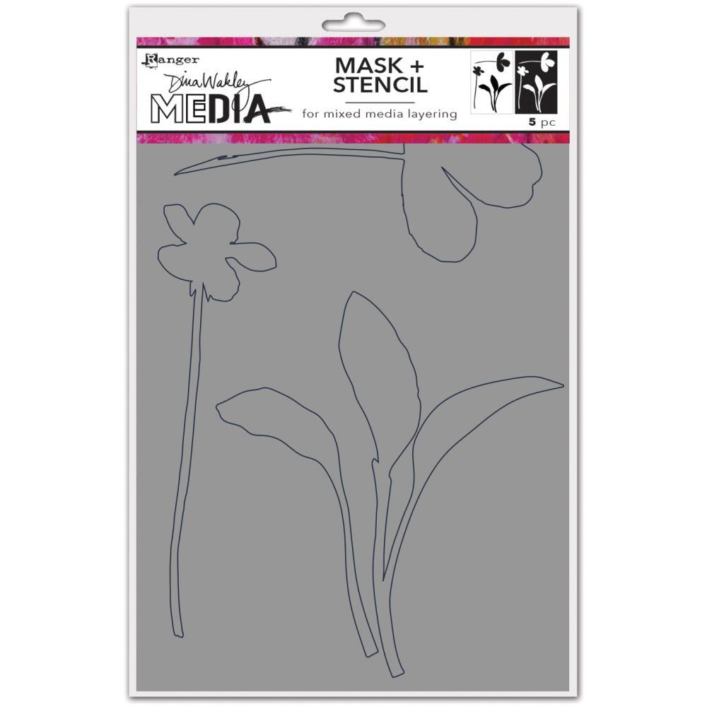 Dina Wakley Media - Stencil & Mask  - Sprouts