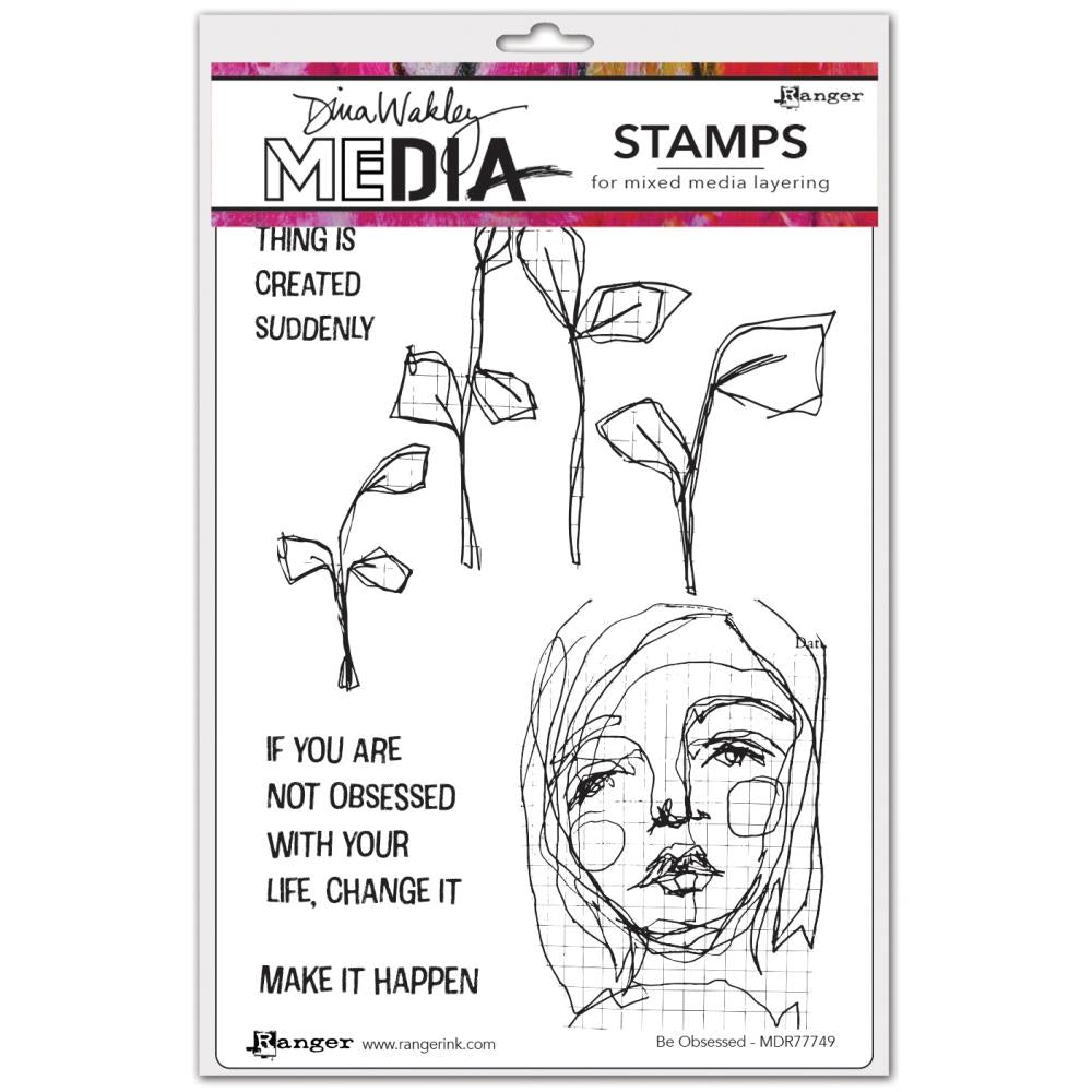 Dina Wakley Media - Stamps - Be Obsessed