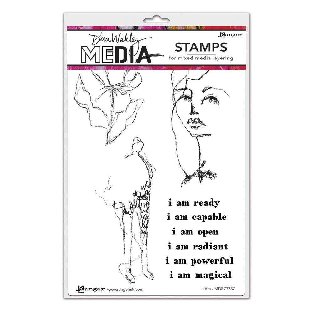 Dina Wakley Media - Stamps - I am