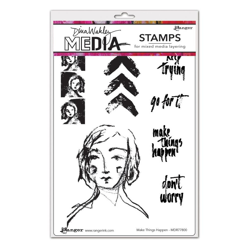 Dina Wakley Media - Stamps - Make things happend