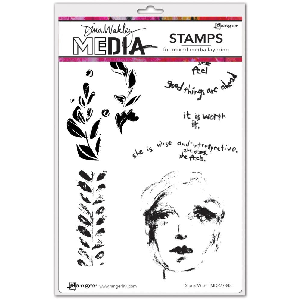 Dina Wakley Media - Stamps - She is wise