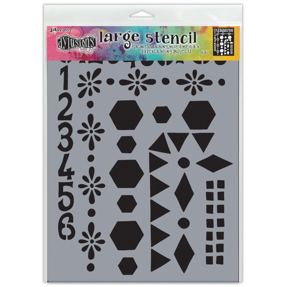 Dylusions - Large Stencil - Number frame