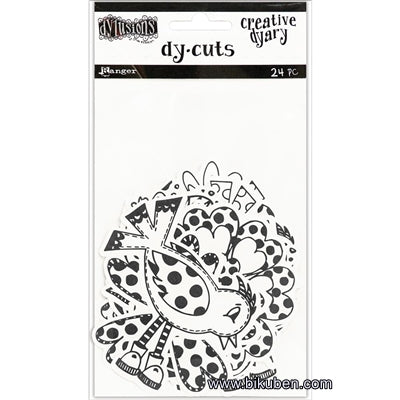 Dylusions - Creative Dyary - Cuts 3 - Black & White - Birds & Flowers