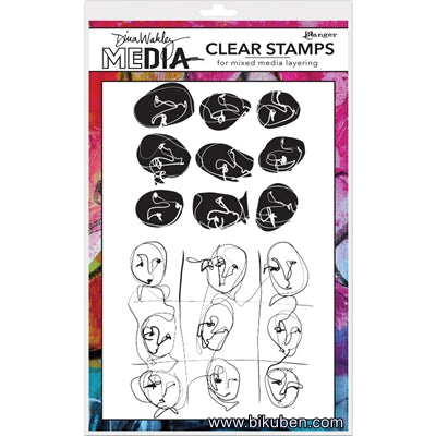 Ranger - Dina Wakley - Media Clearstamps - Funky Faces Background