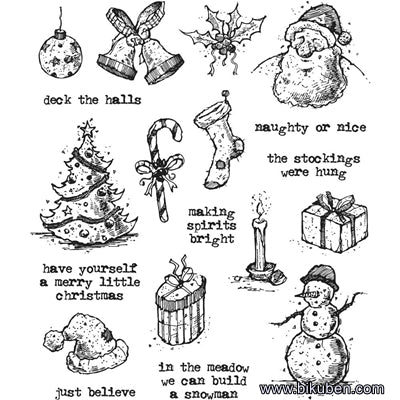 Tim Holtz Collection - Cling Stamps - Tattered Christmas