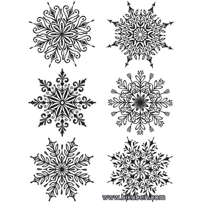 Tim Holtz Collection - Cling Stamps - Swirly Snowflakes