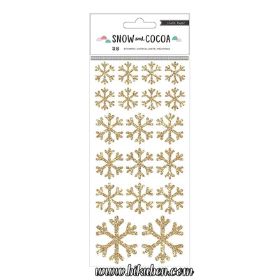 Crate Paper - Snow & Cocoa - Gold Snowflake stickers 