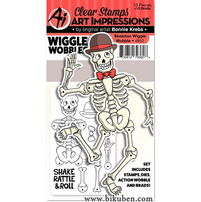 Art Impression - Clearstamp - Wiggle Wobbles -  Skeleton Set