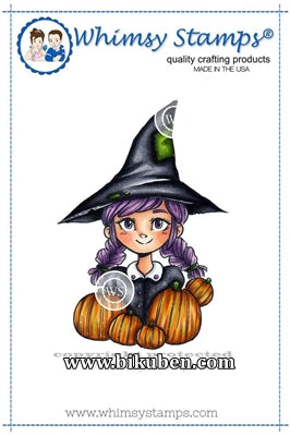 Whimsy Stamps - Cling mount - Pumpkin Witchy