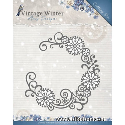 Amy Design - Vintage Winter - Snowflake Swirl Half Circle Dies