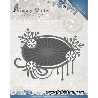 Amy Design - Vintage Winter - Snowflake Oval label Dies
