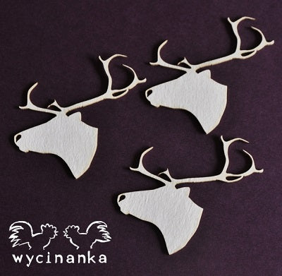 Wycinanka - Chipboard - Winter Doodles - Reindeer Profile