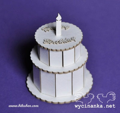 Wycinanka - Chipboard - 3D Bursdagskake