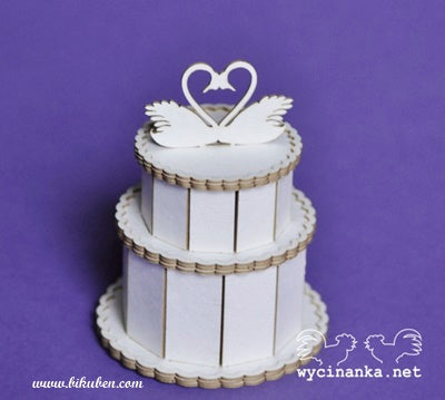 Wycinanka - Chipboard - 3D Kake med svaner