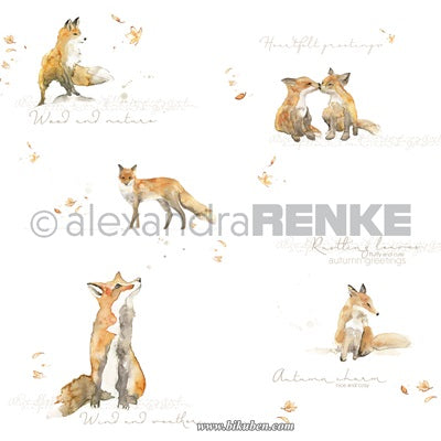Alexandra Renke - Foxes  Paper   12 x 12"