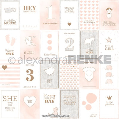 Alexandra Renke - Girl pink Cut Outs  Paper   12 x 12"