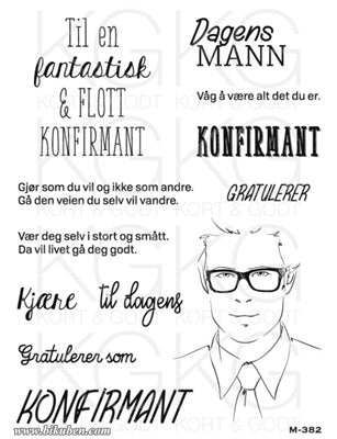Kort & Godt - Clearstamps Medium plate - Dagens mann
