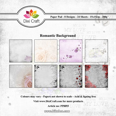 Dixie Craft - Paper Pad - Romantic Background - 6 x 6"