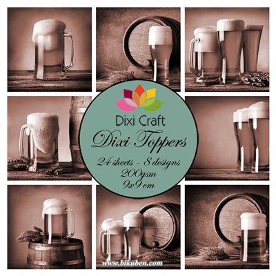 Dixie Craft - Toppers - Beer - Sepia -  (9cm x 9cm)