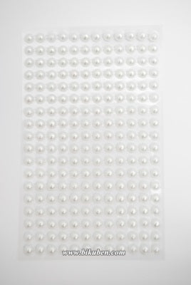 Kort & Godt - Perle Stickers - Hvit   6mm