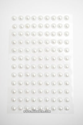 Kort & Godt - Perle Stickers - Hvit   8mm