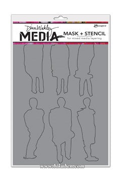Dina Wakley Media - Stencil - Funky Silhouettes
