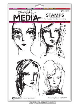 Dina Wakley Media - Stamps - Intresting Faces