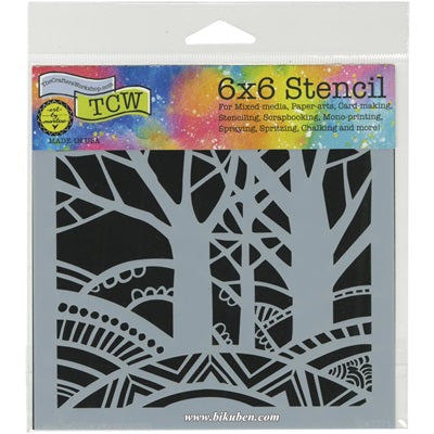 Crafters Workshop - Stencil - Tree Paradise   6 x 6"