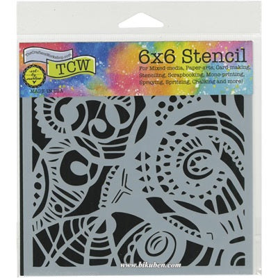 Crafters Workshop - Stencil - Free Swirl    6 x 6"