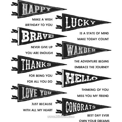 Tim Holtz Collection - Cling Stamps - Pennants