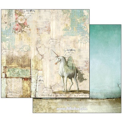 Stamperia - Wonderland - Unicorn    12 x 12"