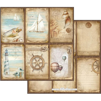 Stamperia - Sea Land - Cards      12 x 12"
