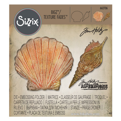 Sizzix - Tim Holtz Alterations - Bigz Die + Embossing Folder - Seashells