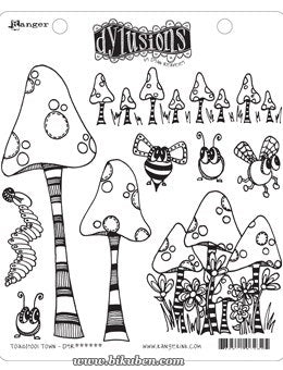 Dylusions - Cling Stamps - Toadstool Town