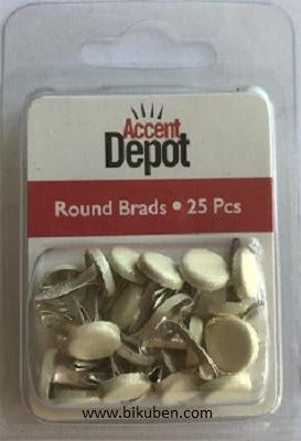 Hot of the Press - Accent Depot - Ivory Round Brads 