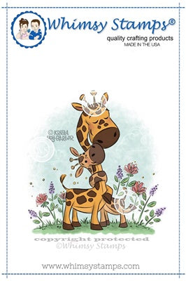 Whimsy Stamps - Cling mount - Giraffe Baby Love