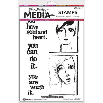 Dina Wakley Media - Stamps - Soul and Heart
